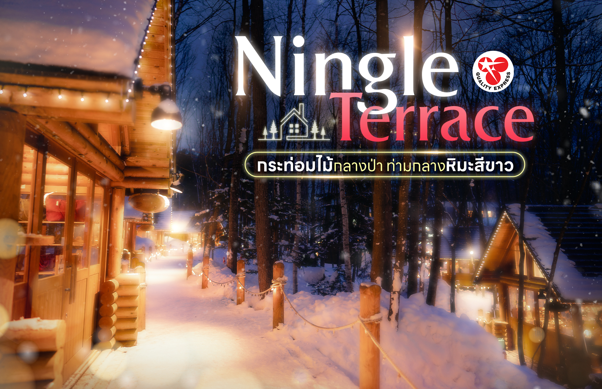 NingleTerrace กระท่อมไม้กลางป่า ท่ามกลางหิมะสีขาว