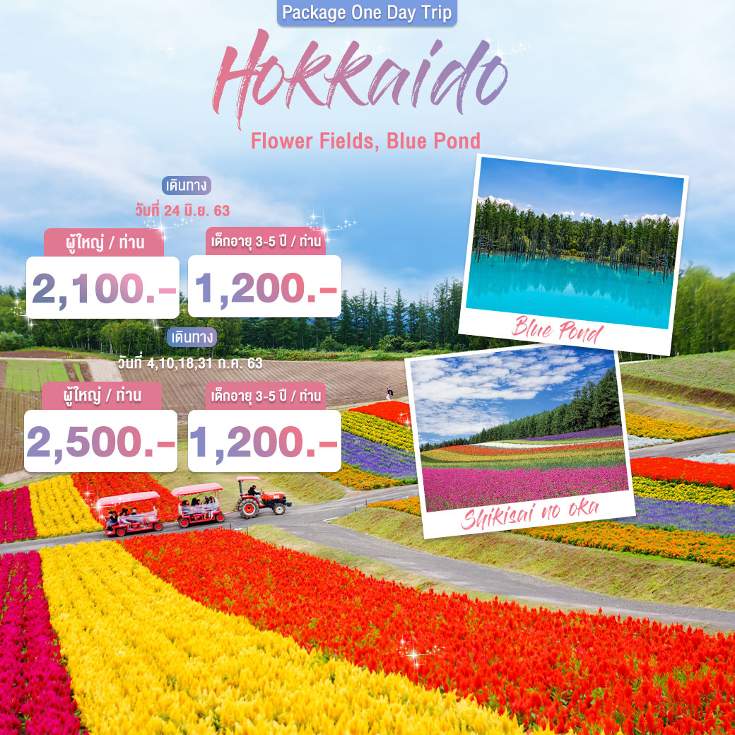 Package Hokkaido Flower Fields, Blue Pond 1 Day